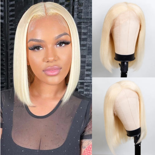 Blonde Bob Wig Short Straight Human Hair - By Hive